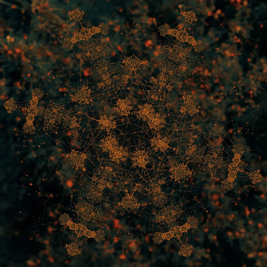 Abstracte visualisatie van onderling verbonden voedingspatronen